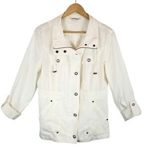 Orvis Women's Zip Front Lightweight Jacket White Size M Medium